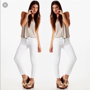 Joes white ankle cigarette jeans.
